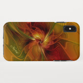 Coques Case-Mate iPhone Abstrait Rouge orange Brown Vert Fractal Art Nom (Dos (Horizontal))