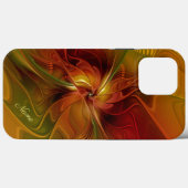 Coques Case-Mate iPhone Abstrait Rouge Orange Vert Fractal Nom (Verso (horizontal))