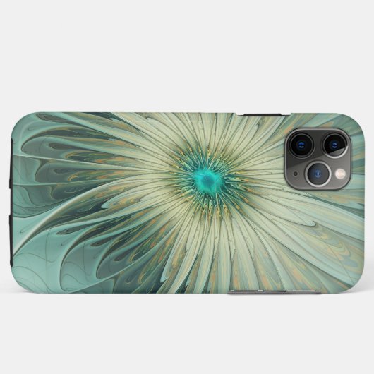 Coques Case-Mate iPhone Abstrait Sage Green Imaginaire Fleur Fractal Art (Dos (Horizontal))
