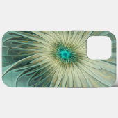 Coques Case-Mate iPhone Abstrait Sage Green Imaginaire Fleur Fractal Art (Verso (horizontal))