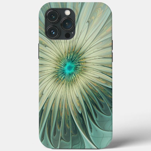 Coques Case-Mate iPhone Abstrait Sage Green Imaginaire Fleur Fractal Art (Verso)