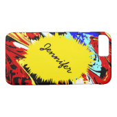 Coques Case-Mate iPhone Abstrait sauvage et jaune, Nom personnalisé, (Dos (Horizontal))