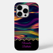 Coques Case-Mate iPhone Abstrait Swirl violet or vert rose jaune (Verso)