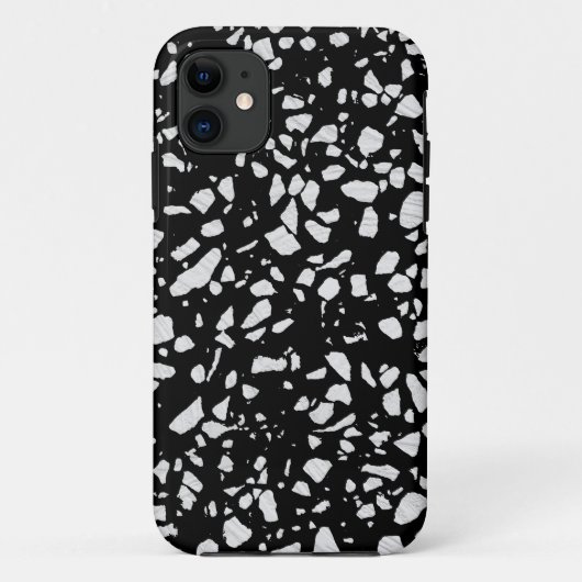 Coques Case-Mate iPhone Abstrait Terrazzo Mosaic Motif noir et blanc (Dos)