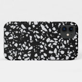 Coques Case-Mate iPhone Abstrait Terrazzo Mosaic Motif noir et blanc (Dos (Horizontal))