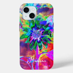 Coque Pour iPhone 15 Abstrait tournesol coloré élégant