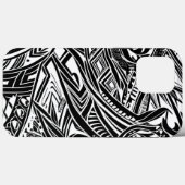 Coques Case-Mate iPhone Abstrait tribal noir et blanc (Verso (horizontal))
