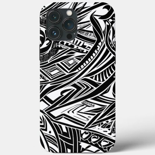 Coques Case-Mate iPhone Abstrait tribal noir et blanc (Verso)