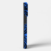 Coques Case-Mate iPhone Abstrait Tribal Noir Et Bleu (Verso / Droite)