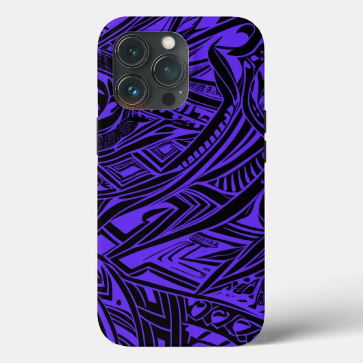 Coques Case-Mate iPhone Abstrait Tribal Noir Et Violet (Verso)