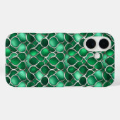 Coques Case-Mate iPhone Abstrait vert argent (Verso (horizontal))
