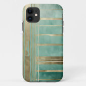 Coques Case-Mate iPhone Abstrait vert et or #3 (Dos)