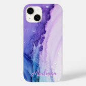 Coques Case-Mate iPhone Abstrait violet moderne personnalisé (Verso)