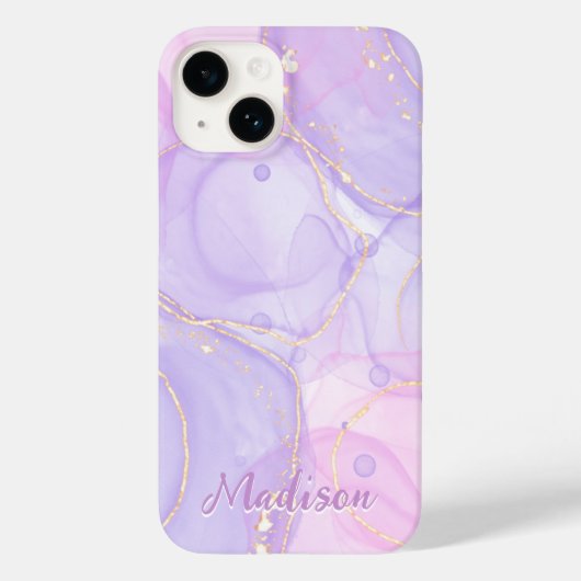 Coques Case-Mate iPhone Abstrait violet moderne personnalisé (Verso)
