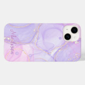 Coques Case-Mate iPhone Abstrait violet moderne personnalisé (Verso (horizontal))