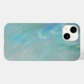 Coques Case-Mate iPhone Abstraite aqua turquoise peinture acrylique (Verso (horizontal))