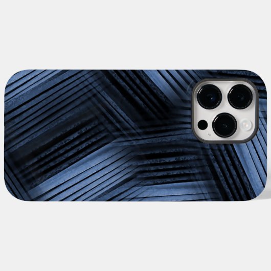 Coques Case-Mate iPhone Abstraite diagonale noire et bleue (Verso (horizontal))