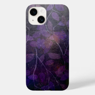 Coque Pour iPhone 14 Abstraite feuille violette profonde