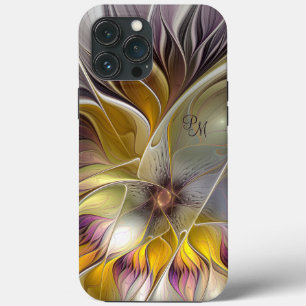 Case-Mate iPhone Case Abstraite Fleur colorée Initiales fractales modern