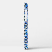 Coques Case-Mate iPhone Abstraite mode florale, bleue, noire et beige (Verso / Gauche)