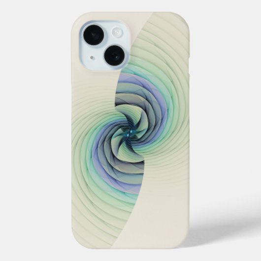 Coques Case-Mate iPhone Abstraite spirale bleue et verte (Verso)