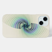 Coques Case-Mate iPhone Abstraite spirale bleue et verte (Verso (horizontal))