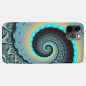 Coques Case-Mate iPhone Abstraite spirale d'art fractal bleu turquoise ora (Dos (Horizontal))