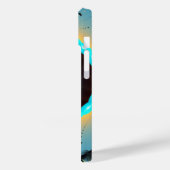 Coques Case-Mate iPhone Abstraite spirale d'art fractal bleu turquoise ora (Verso / Gauche)