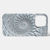 Coques Case-Mate iPhone Abstraite spirale gris clair monochrome (Verso (horizontal))
