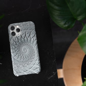 Coques Case-Mate iPhone Abstraite spirale gris clair monochrome