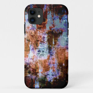 Coque iPhone 11 Abstraite texture grunge florale art coloré