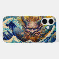 Abstraite vague Kanagawa Oni démon Van Gogh mix