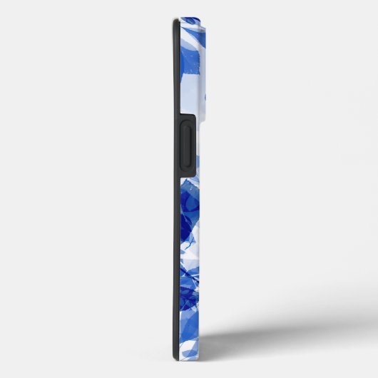 Coques Case-Mate iPhone Abstraits Feuilles bleu et blanc (Verso / Droite)
