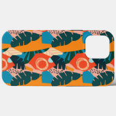 Coques Case-Mate iPhone Abstraits Feuilles tropicaux d'été Orange (Verso (horizontal))