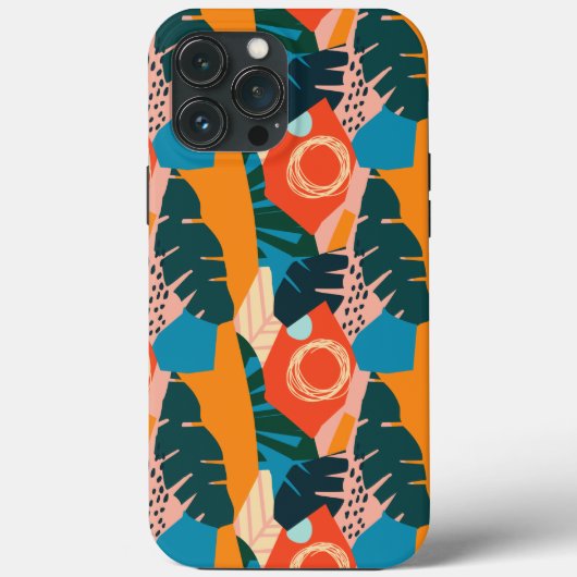 Coques Case-Mate iPhone Abstraits Feuilles tropicaux d'été Orange (Verso)