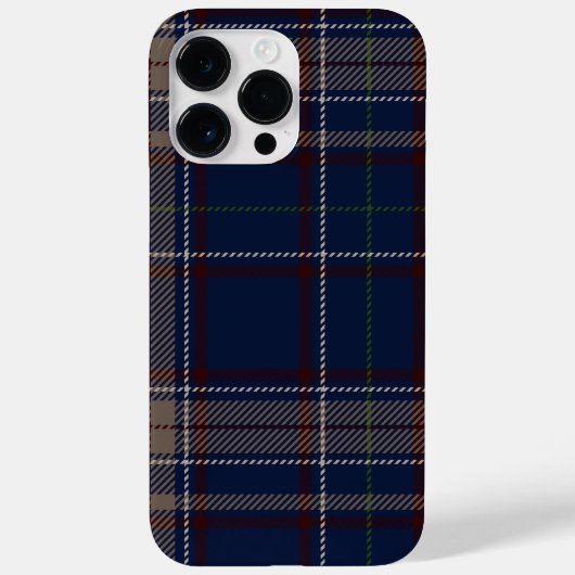 Coques Case-Mate iPhone Académique Navy Blue Plaid (Verso)
