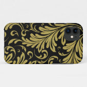 Coques Case-Mate iPhone Acanthus Feuille Gold et Black (Dos (Horizontal))