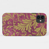 Coques Case-Mate iPhone Acanthus Feuilles Purple Magenta Gold (Dos (Horizontal))