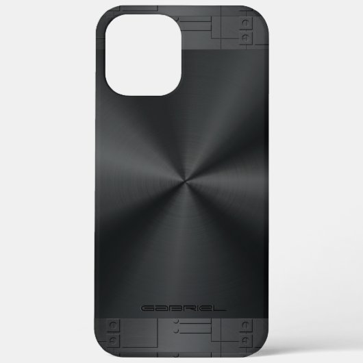 Coques Case-Mate iPhone Accents géométriques noirs en métal brillant (Verso)