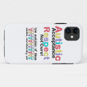Coques Case-Mate iPhone Acceptation de l'autisme, respect, pas de remède (Dos (Horizontal))