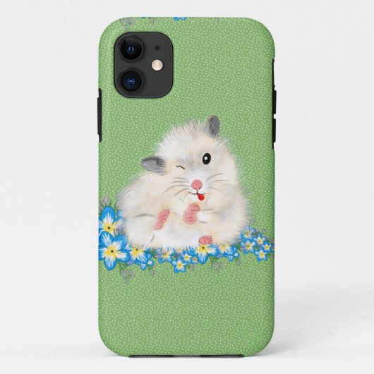 Coques Case-Mate iPhone Accessoires hamster syrien blanc mignon, polka ver (Dos)