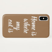 Coques Case-Mate iPhone Accueil Où Mon Chat Est Blanc Script Lumière Brown (Dos (Horizontal))