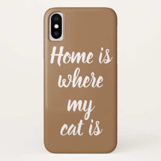 Coques Case-Mate iPhone Accueil Où Mon Chat Est Blanc Script Lumière Brown (Dos)