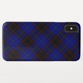 Coques Case-Mate iPhone Accueil tartan bleu noir plaid (Dos (Horizontal))