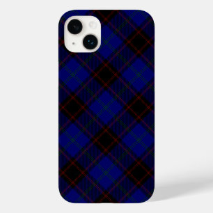 Coque Pour iPhone 14 Plus Accueil tartan bleu noir plaid