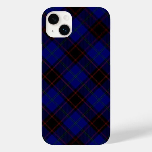 Coques Case-Mate iPhone Accueil tartan bleu noir plaid (Verso)