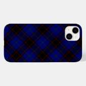 Coques Case-Mate iPhone Accueil tartan bleu noir plaid (Verso (horizontal))