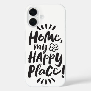 Coques iPhone 16 ACCUEILLE mon Happy Place ! Lettres à la maison