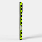 Coques Case-Mate iPhone Acid green black checkerboard pattern (Verso / Droite)