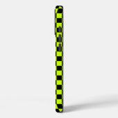 Coques Case-Mate iPhone Acid green black checkerboard pattern (Verso / Gauche)
